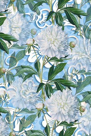 抽象手绘水彩画花朵数码印花印花华亿平台图片