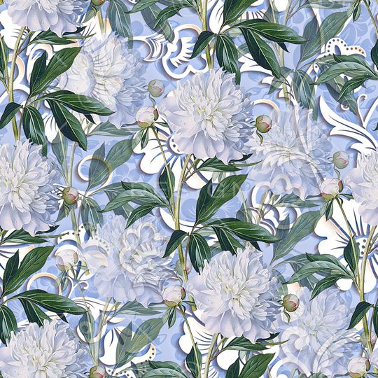 抽象手绘水彩画花朵数码印花印花华亿平台图片