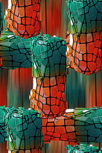 抽象彩绘几何纹理印花印花华亿平台图片