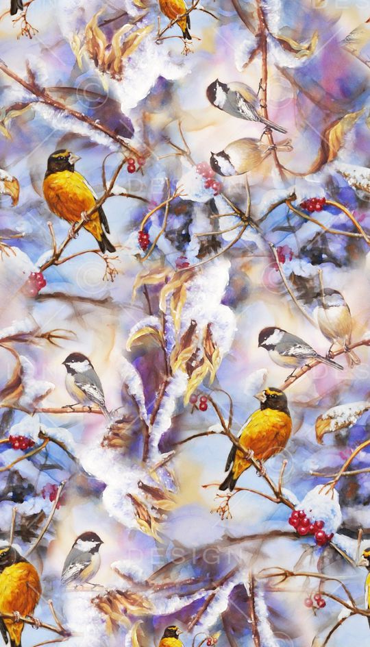 冬季花卉印花华亿平台图片