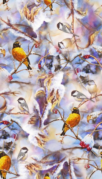 冬季花卉印花华亿平台图片