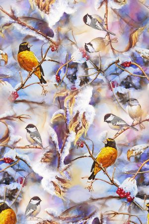 冬季花卉印花华亿平台图片