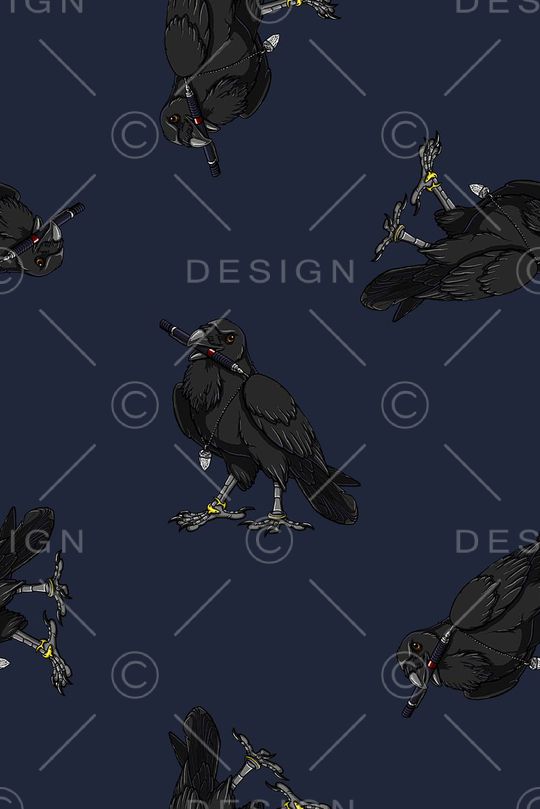 抽象手绘分形艺术几何动物鸟数码印花印花华亿平台图片