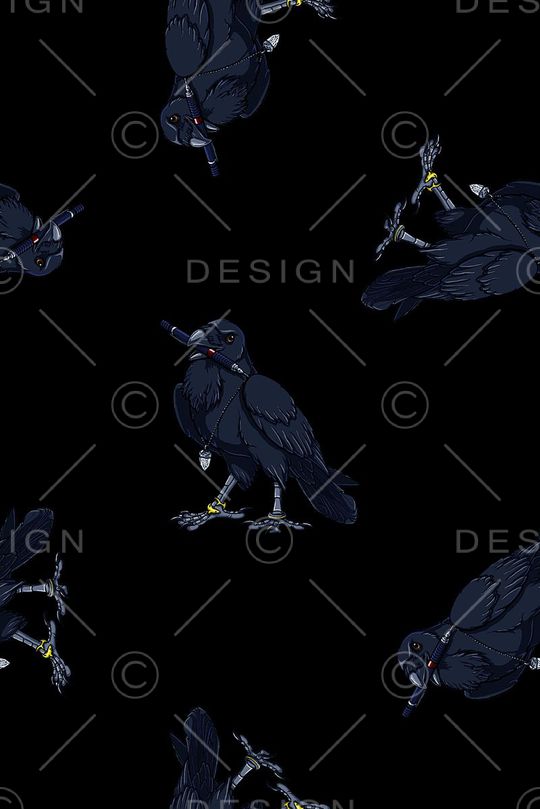 抽象手绘分形艺术几何动物鸟数码印花印花华亿平台图片