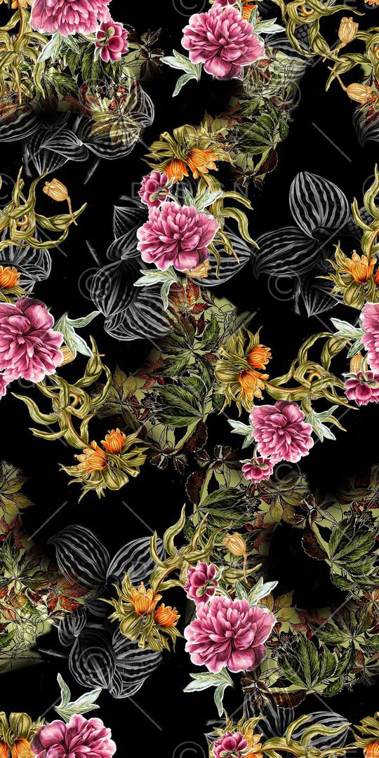 花卉印花华亿平台图片