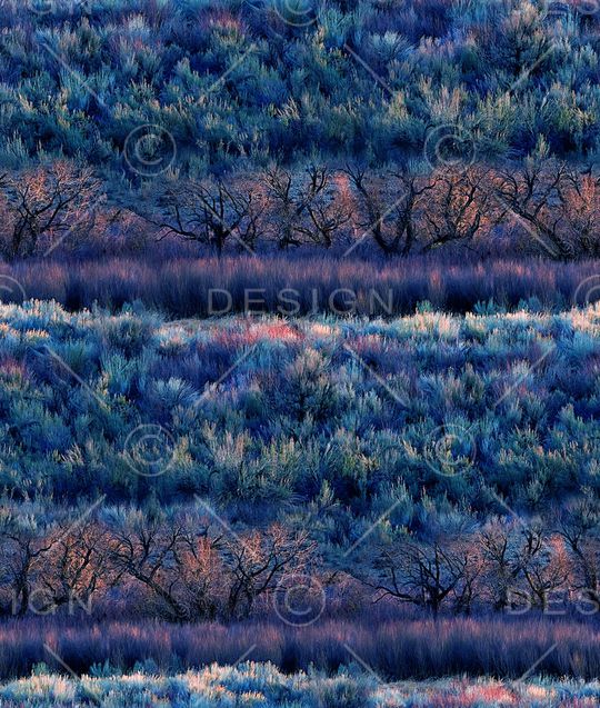 抽象手绘风景森林数码印花印花华亿平台图片