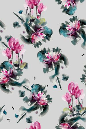 水墨印花华亿平台图片