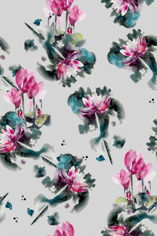 水墨印花华亿平台图片