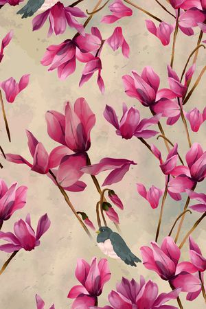 秋冬花卉印花华亿平台图片