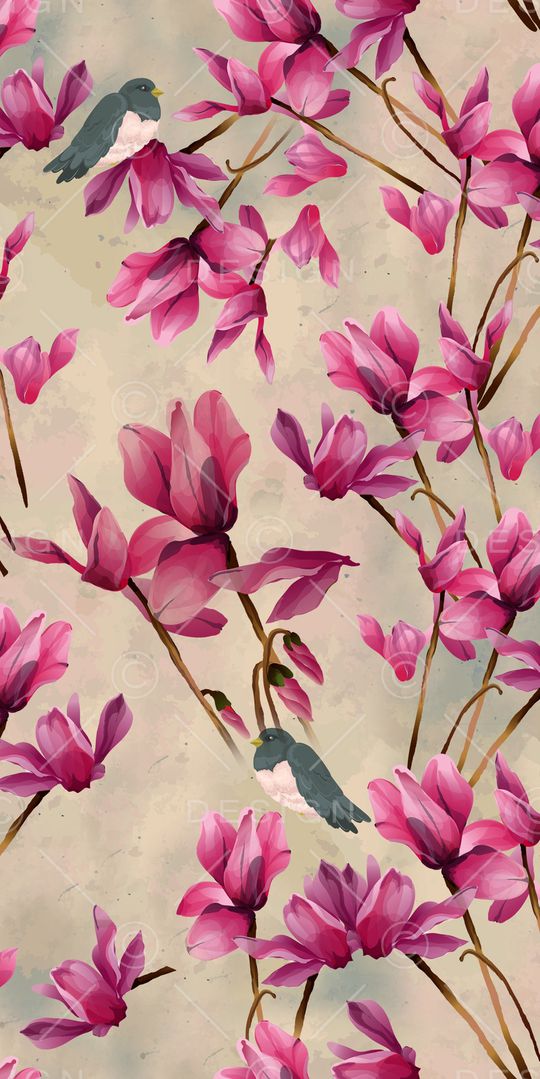 秋冬花卉印花华亿平台图片