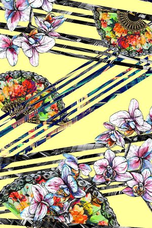 山水画印花华亿平台图片