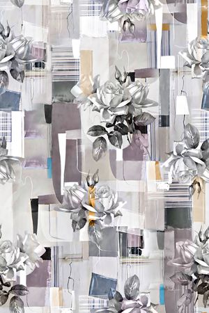 水彩花卉印花华亿平台图片