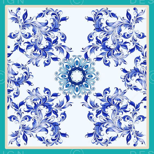 青花瓷印花华亿平台图片