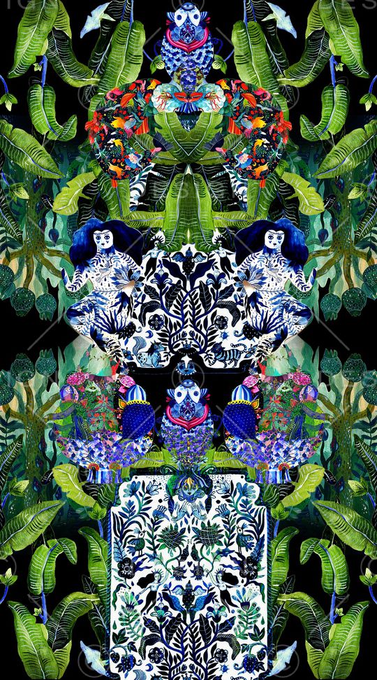 棕榈叶印花华亿平台图片