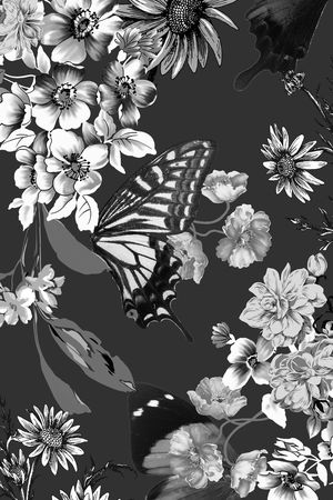 数码花卉类印花华亿平台图片