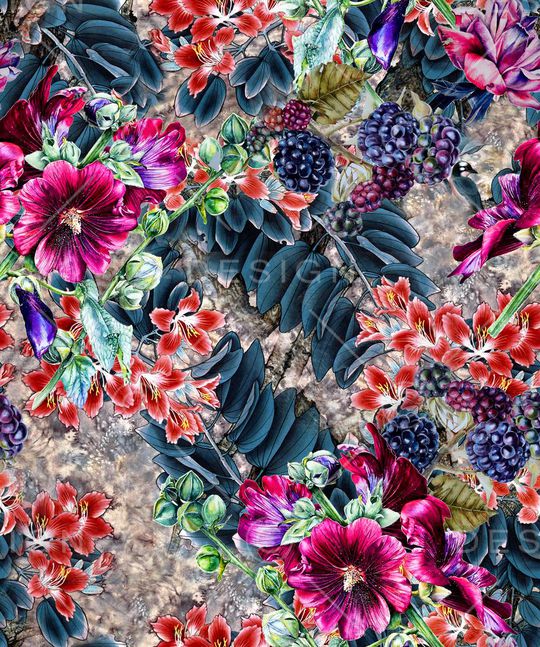 花卉印花华亿平台图片