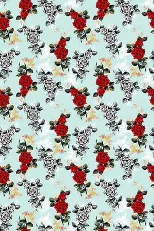 玫瑰花印花华亿平台图片