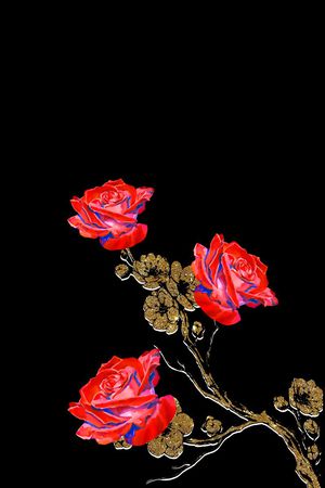 大花卉印花华亿平台图片