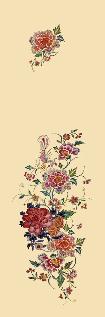 时尚数码旗袍花华亿平台印花华亿平台图片