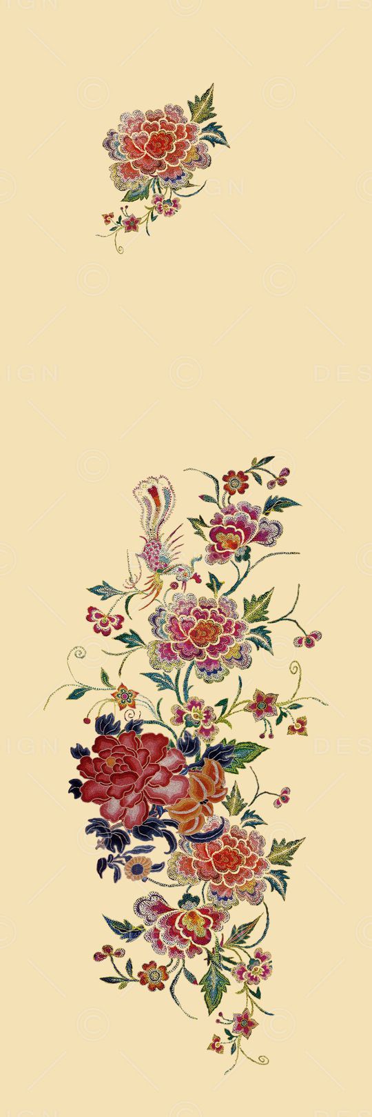 时尚数码旗袍花华亿平台印花华亿平台图片