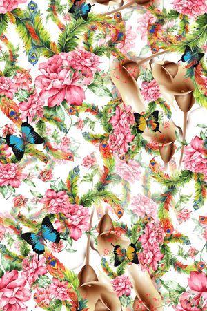 花卉印花华亿平台图片