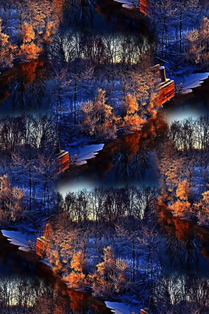 自然风景印花华亿平台图片