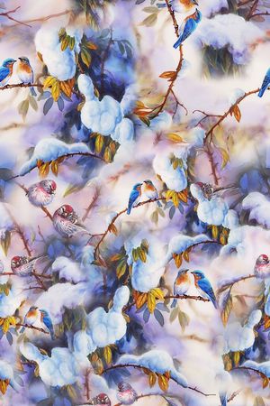 冬季雪景印花华亿平台图片