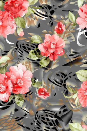 牡丹印花华亿平台图片