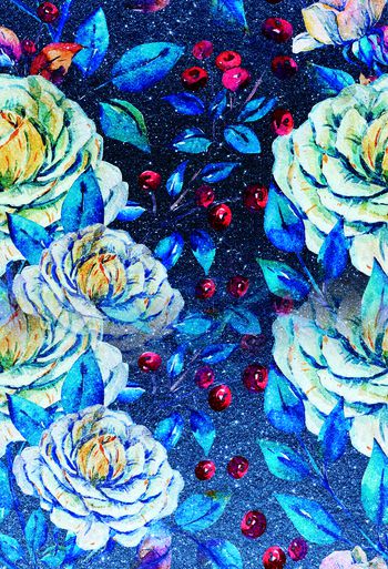 牡丹印花华亿平台图片