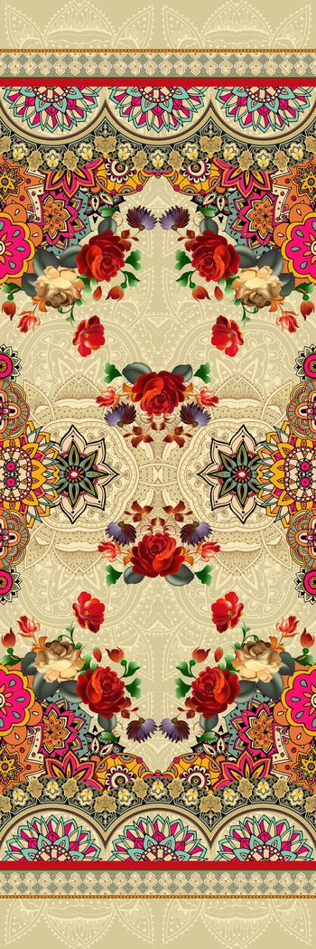 732106-曼陀罗双边定位花卉