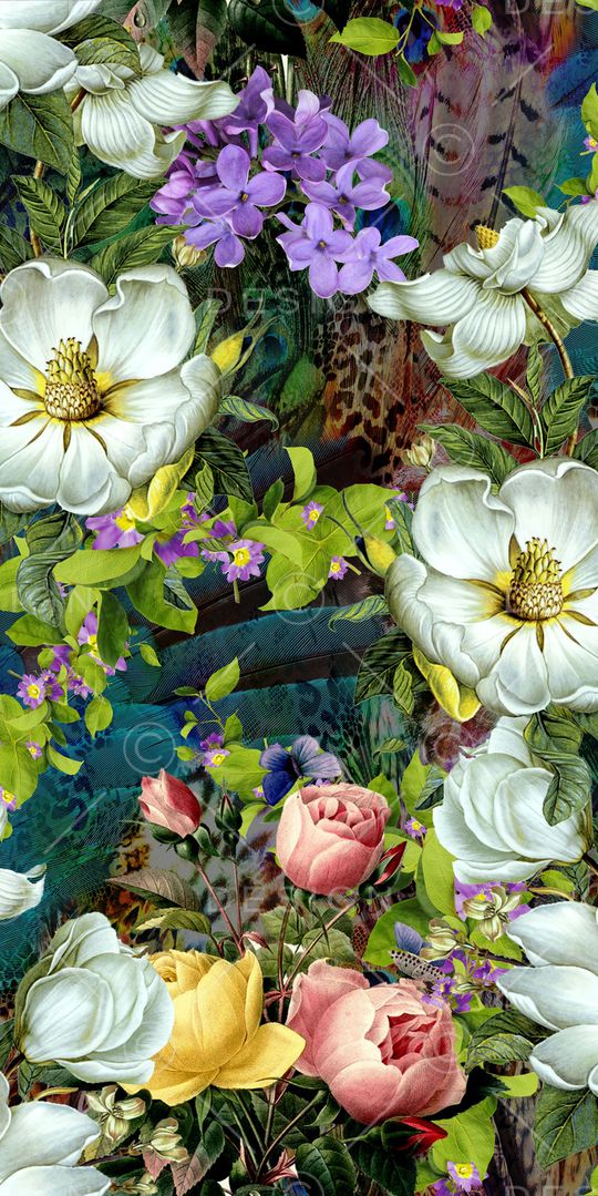 数码花卉类印花华亿平台图片