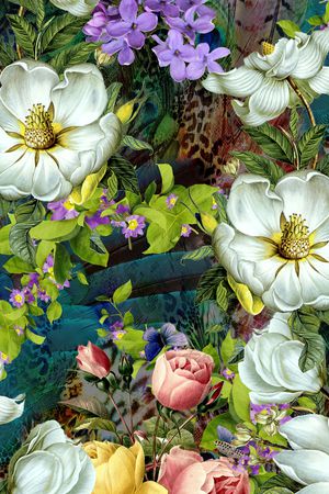 数码花卉类印花华亿平台图片