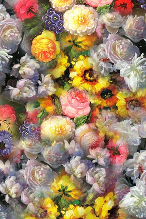 数码花卉类印花华亿平台图片