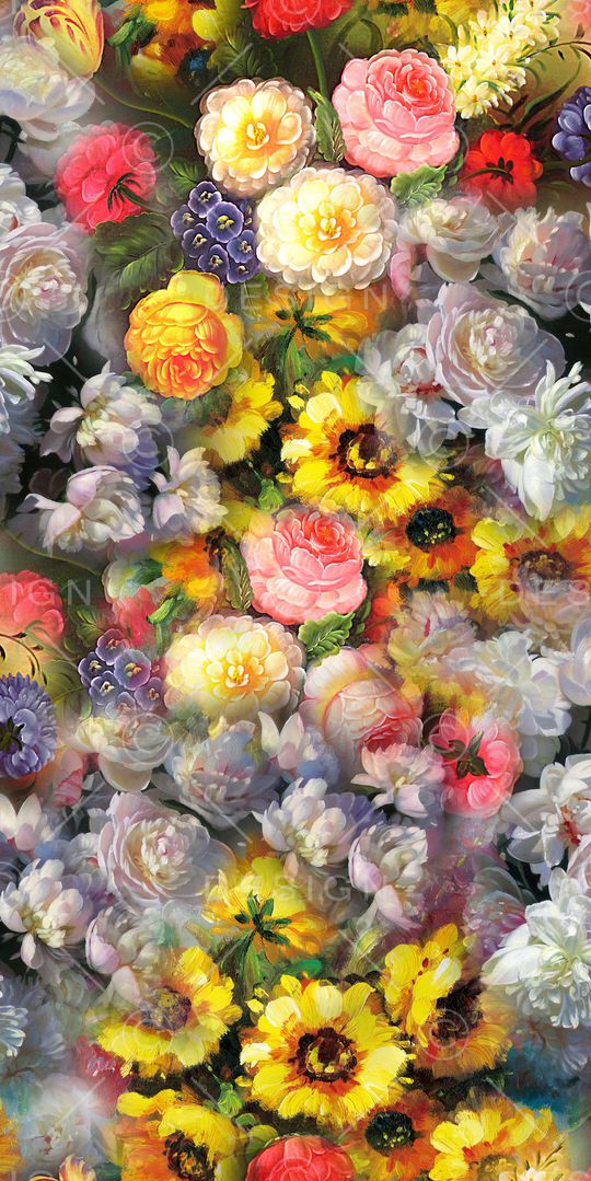 数码花卉类印花华亿平台图片