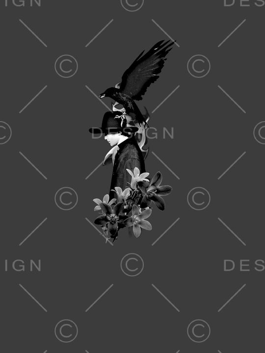 抽象手绘动物老鹰几何花卉数码印花印花华亿平台图片