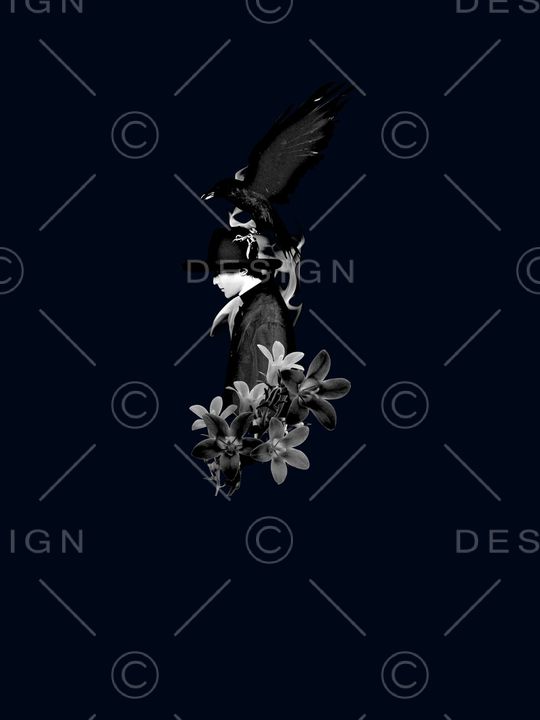 抽象手绘动物老鹰几何花卉数码印花印花华亿平台图片