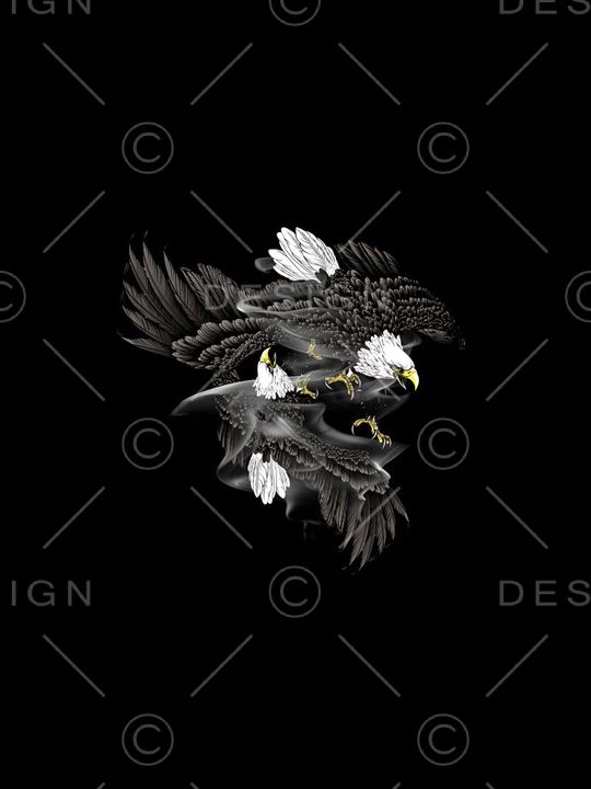 抽象手绘动物老鹰几何花卉数码印花印花华亿平台图片