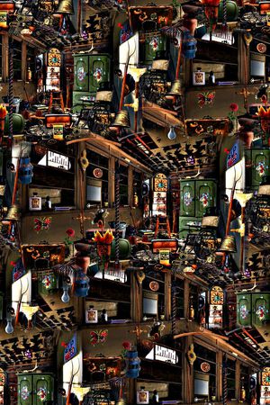 抽象手绘游戏家庭房子数码印花印花华亿平台图片