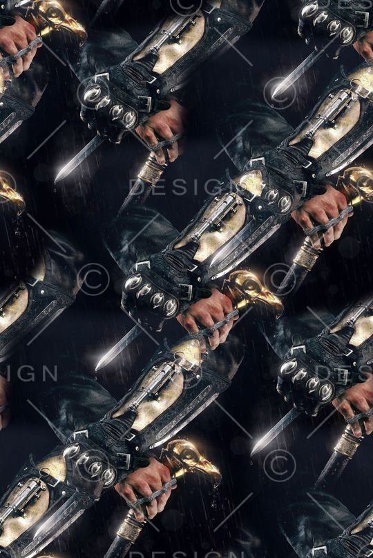 抽象手绘游戏人物剑数码印花印花华亿平台图片