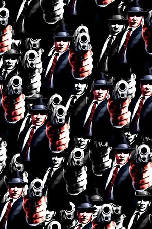 抽象手绘游戏人物数码印花印花华亿平台图片