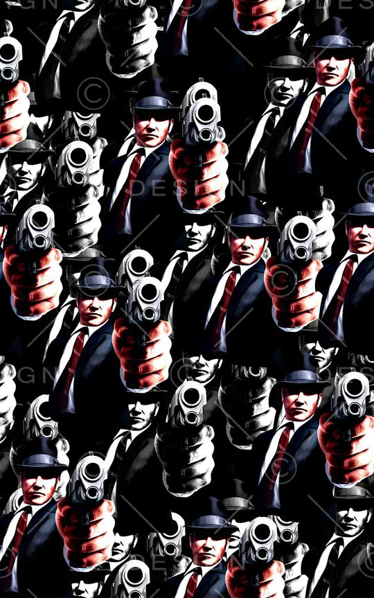 抽象手绘游戏人物数码印花印花华亿平台图片