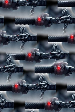 抽象手绘游戏人物剑数码印花印花华亿平台图片