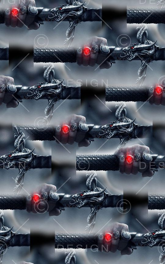 抽象手绘游戏人物剑数码印花印花华亿平台图片