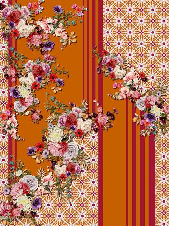 水彩花卉印花华亿平台图片