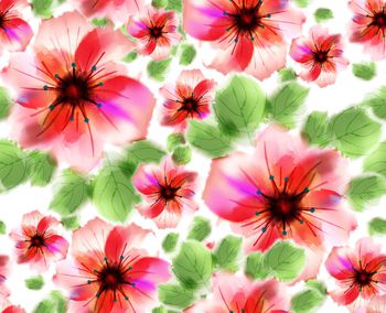 732712-水墨花灰绿色