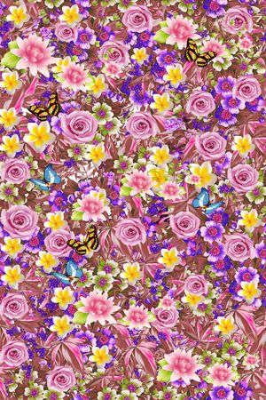 玫瑰花卉印花华亿平台图片