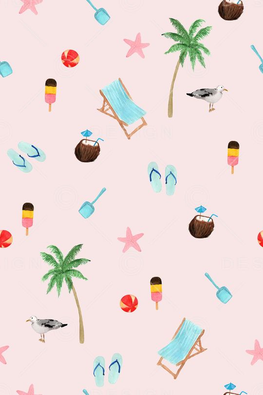 夏日沙滩印花华亿平台图片