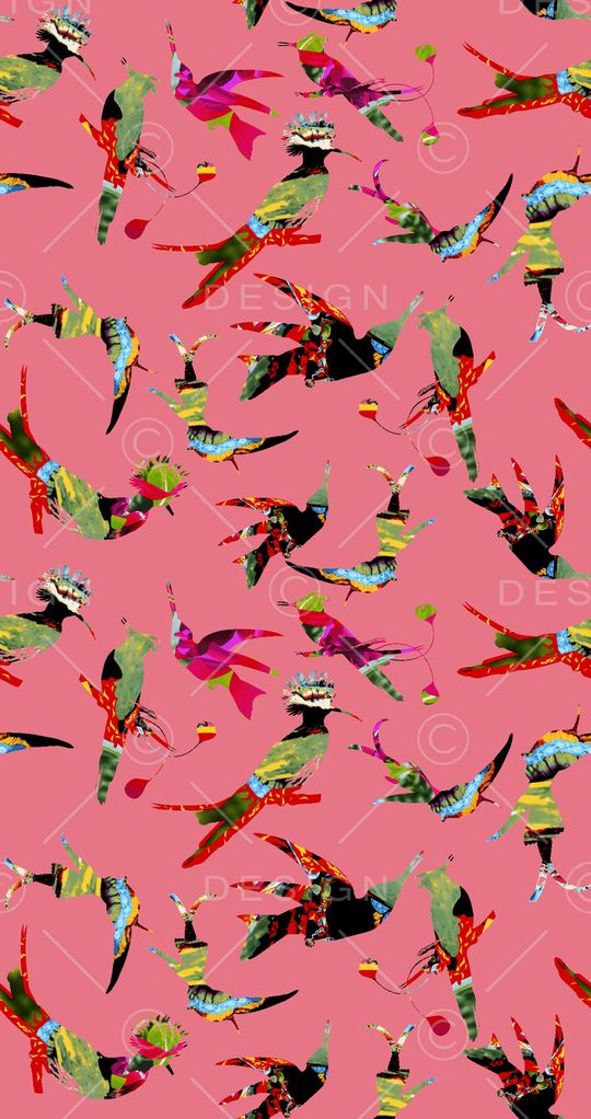 百鸟图印花华亿平台图片