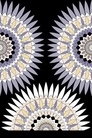 传统民族风几何花卉印花华亿平台图片