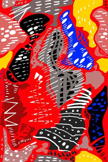 不规则几何印花华亿平台图片